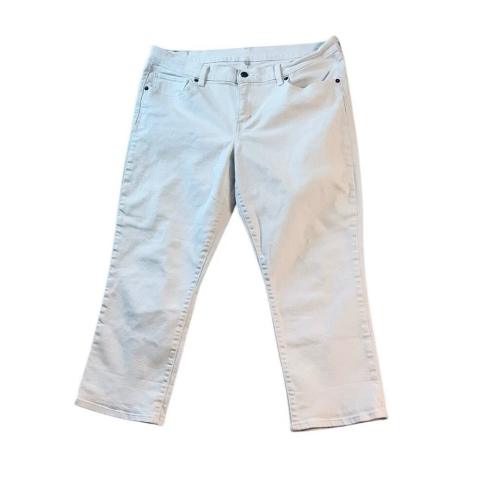 Levis Jeans Capri White Denim Mid-Rise-Rise Stretch Womens Size 32